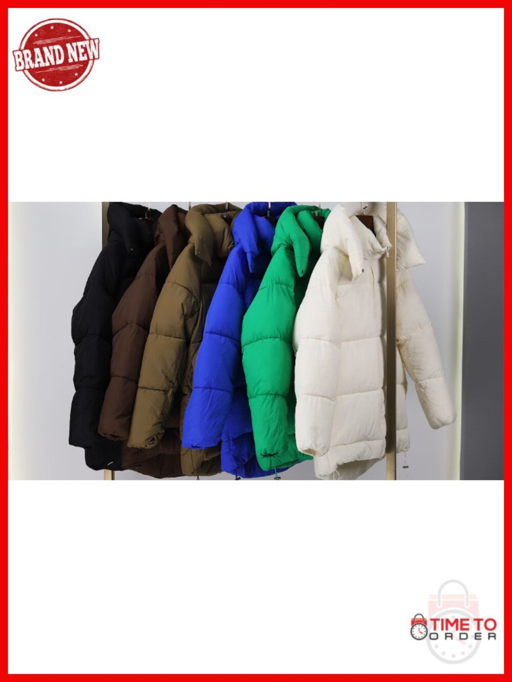 Women's Hooded Quilted Puffer Jacket Mid-Length Padded Warm Heavyweight Coat - Picture 6 of 6